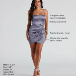 Windsor. Wrapped In Stylish Satin Mini Dress -Deals Skirt Store 05103 0404 9 c487a657 2fee 42a1 8027 ca76622086f6