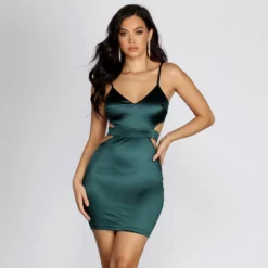 Windsor. Real Smooth Satin Mini Dress
