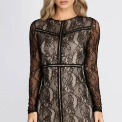 Windsor. Lace Crew Neck Mini Dress -Deals Skirt Store 05103 0649 3