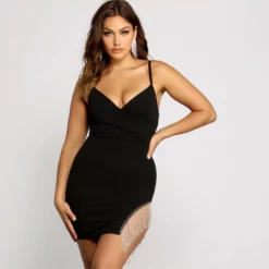 Windsor. Glowing Moment Rhinestone Crepe Mini Dress