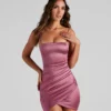 Windsor. Wrapped In Stylish Satin Mini Dress 1 Windsor. Wrapped In Stylish Satin Mini Dress -Deals Skirt Store 05103 2181 1 56de8925 115d 42c5 88bb f253262c6796