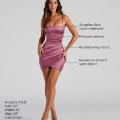 Windsor. Wrapped In Stylish Satin Mini Dress -Deals Skirt Store 05103 2181 9 69d52ef7 25a6 4d8e 8bc4 fe8f2520c2e3