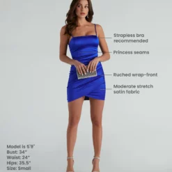 Windsor. Wrapped In Stylish Satin Mini Dress -Deals Skirt Store 05103 3845 9 31e802e9 2656 41d6 b5b4 b963edc9793f