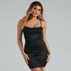 Windsor. Sleek Vibes Satin Mini Dress -Deals Skirt Store 05103 3969 1