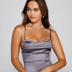 Windsor. Sleek Vibes Satin Mini Dress -Deals Skirt Store 05103 3970 4