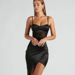 Windsor. Daring In Satin Cowl Neck Dress 12 Windsor. Daring In Satin Cowl Neck Dress -Deals Skirt Store 05103 4539 1
