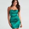 Windsor. Sassy Satin Lace-Up Mini Dress -Deals Skirt Store 05103 4564 1 1