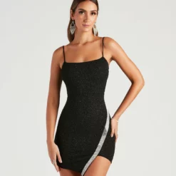 Windsor. All Night Glamour Rhinestone Glitter Mini Dress