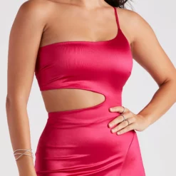 Windsor. Make The List Satin Slit Midi Dress -Deals Skirt Store 05103 4777 4