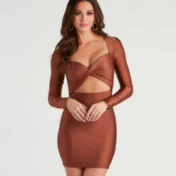 Windsor. Twist It Right Cutout Mini Dress