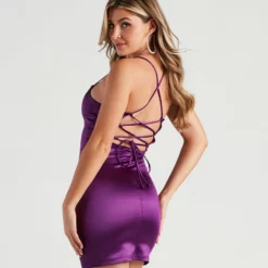 Windsor. It's Party Time Satin Bodycon Mini Dress