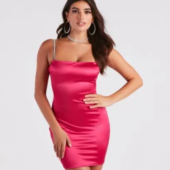 Windsor. Va Va Voom Satin Rhine Strap Dress -Deals Skirt Store 05103 4909 1