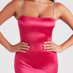 Windsor. Va Va Voom Satin Rhine Strap Dress -Deals Skirt Store 05103 4909 4