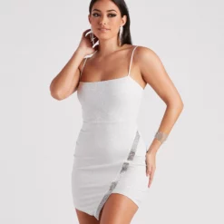 Windsor. All Night Glamour Rhinestone Glitter Mini Dress -Deals Skirt Store 05103 4966 1