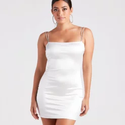 Windsor. Va Va Voom Satin Rhine Strap Dress -Deals Skirt Store 05103 5060 1