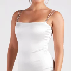 Windsor. Va Va Voom Satin Rhine Strap Dress -Deals Skirt Store 05103 5060 4