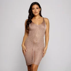 Windsor. Gorgeous Goddess Metallic Mini Dress