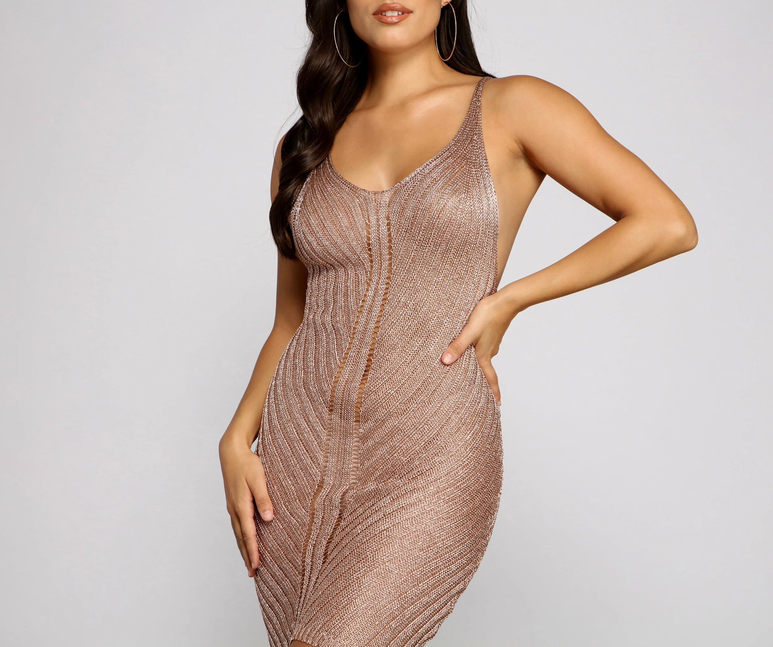 Windsor. Gorgeous Goddess Metallic Mini Dress 5 Windsor. Gorgeous Goddess Metallic Mini Dress - Image 3