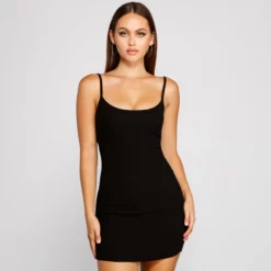 Windsor. Casual Staple Ribbed Knit Mini Dress