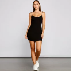 Windsor. Casual Staple Ribbed Knit Mini Dress -Deals Skirt Store 06005 0968 4
