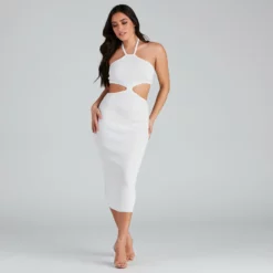 Windsor. Tropic Like It's Hot Halter Midi Dress -Deals Skirt Store 06005 1306 1