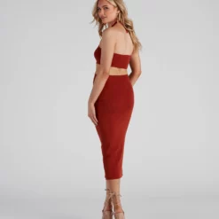 Windsor. Tropic Like It's Hot Halter Midi Dress -Deals Skirt Store 06005 1375 2