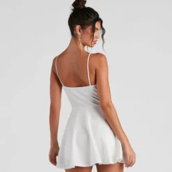 Windsor. Trendy Twist-Front Skater Romper -Deals Skirt Store 06503 0124 2 b195556e efff 4076 9590 196bd6b2ec61