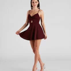 Windsor. Trendy Twist-Front Skater Romper -Deals Skirt Store 06503 1006 3