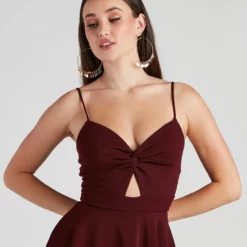 Windsor. Trendy Twist-Front Skater Romper -Deals Skirt Store 06503 1006 4