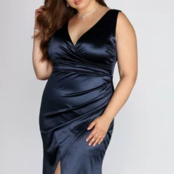 Windsor. Plus Evelyn Formal Wrap Satin Dress 9 Windsor. Plus Evelyn Formal Wrap Satin Dress -Deals Skirt Store 15002 0076 3 8f8a1ee0 6c5e 47a8 9cc6 b5975d6d956a