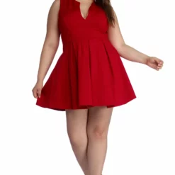 Windsor. Plus Pretty And Pleated Skater Dress